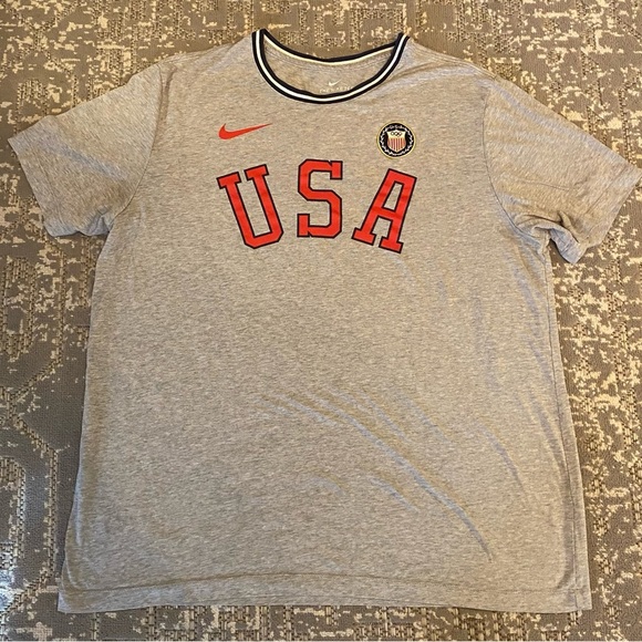 Nike Tee USA T Shirt USA in Red Color Gray Size XL - Picture 1 of 7